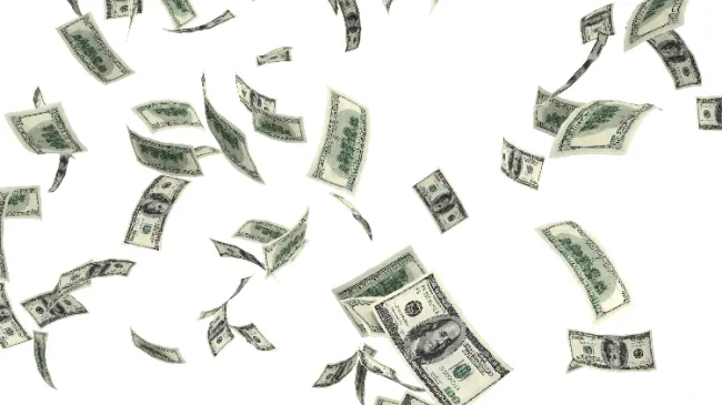 money falling